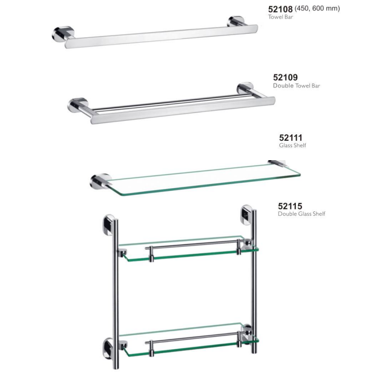 Solid Brass Body Chrome Plated Bathroom Accessories Sets Multistyle Towel Bar Paper Holders